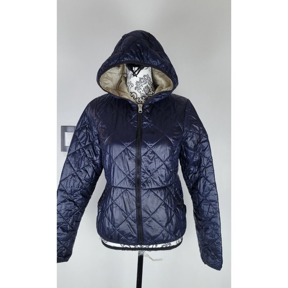 ABERCROMBIE AND FITCH Prima Loft Lightweith Puffer Jacket Navy Blue Womens M